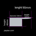 ابعاد پیمانه پلاستیکی 80cc